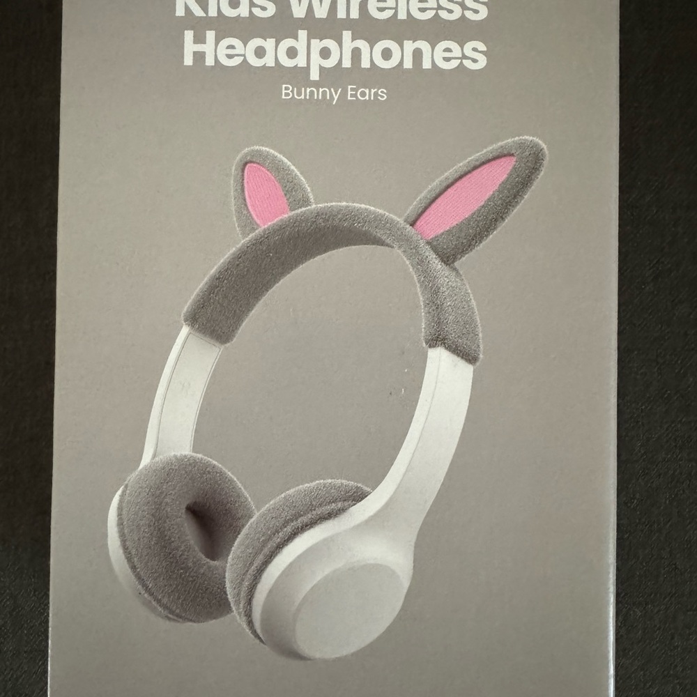 Target Gray and Pink Kids Wireless Headphones with Bunny Ears
